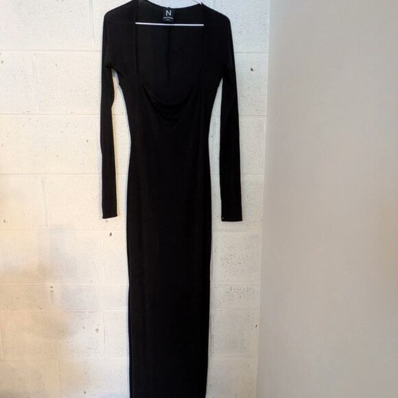 naked wardrobe Dresses & Skirts - Naked Wardrobe Women's Size L Long Black  Sleeve Dress